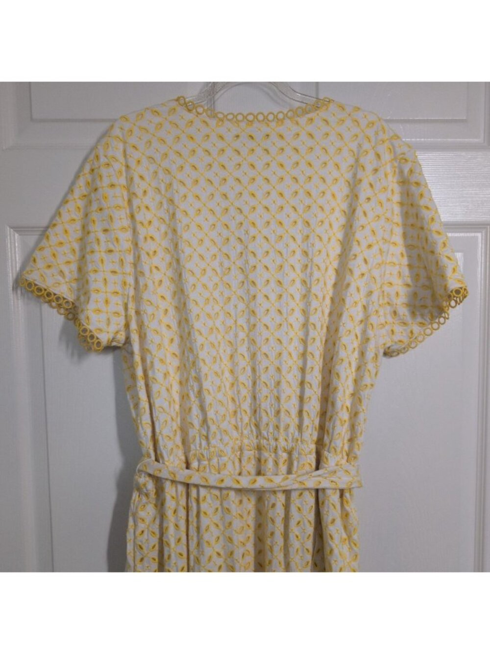 Gibson Latimer Embroidered Eyelet Dress Womens Size XXL Yellow Cottagecore LIned - Picture 9 of 9